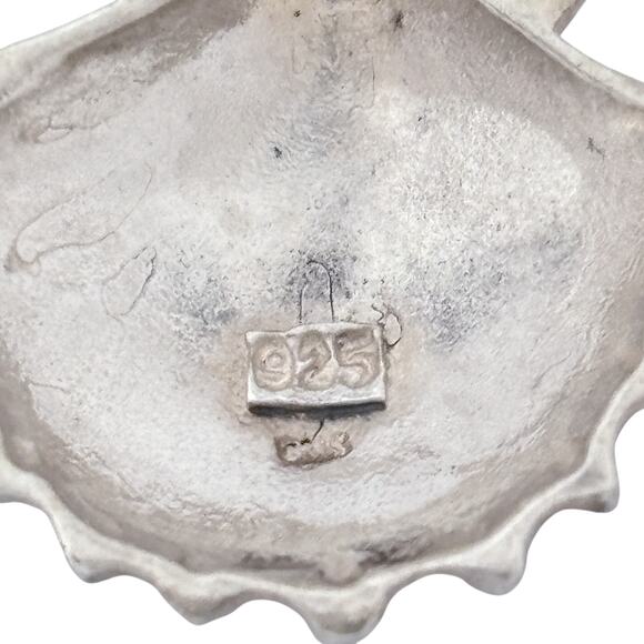 Scallop Sea Shell Charm | Vintage Sterling Silver 925 | Ocean Beach Pendant - Picture 4 of 7